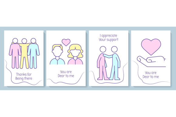 Appreciation Greeting Cards with Icons - Graphic Templates for Creative Sellers