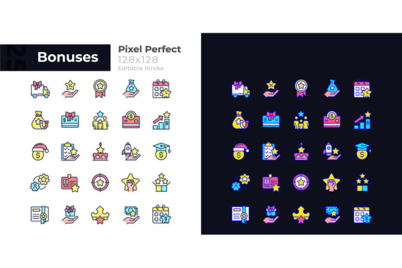 Bonuses Pixel Perfect Color Icons Set for Local Business Branding
