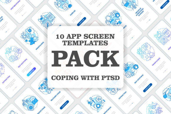 Coping with PTSD Onboarding Mobile Apps Graphics
