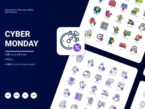 Cyber Monday Icon Pack for Graphics and Icons
