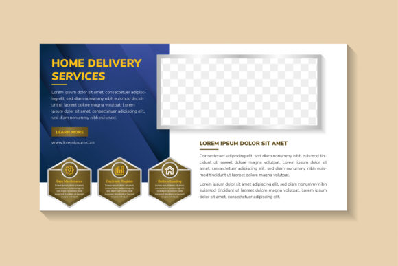 Delivery Service Horizontal Banner for Social Media Posts