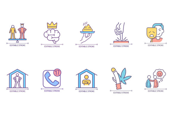 Emotional Manipulations RGB Color Icons for Graphic Design