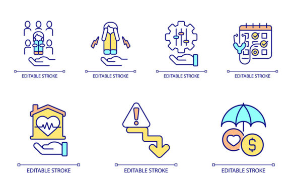 Hospice Care RGB Icon Graphics for Digital Sellers