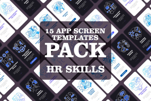 HR Skills Onboarding Mobile App Screens - Graphic Templates for Clean UI