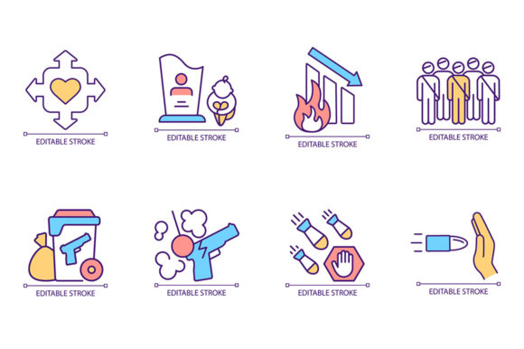 International Aid RGB Color Icon Set for Crafting and Graphics