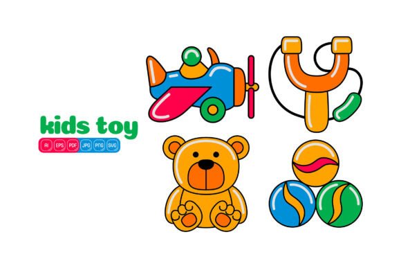 Kids Toy Vector Pack 08: A Playful Graphics Asset for Icons and Design