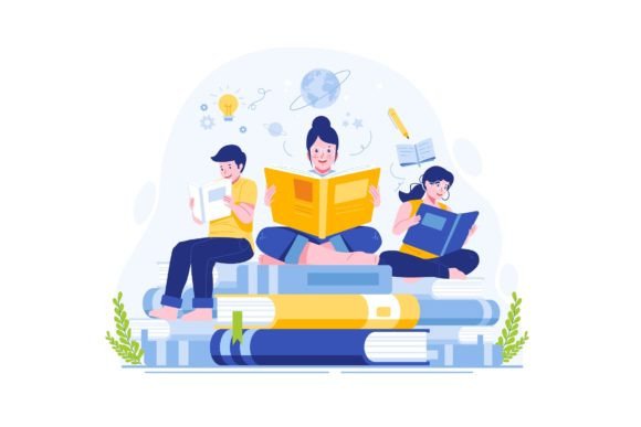 Literacy Day Illustration - AI SVG EPS Graphics