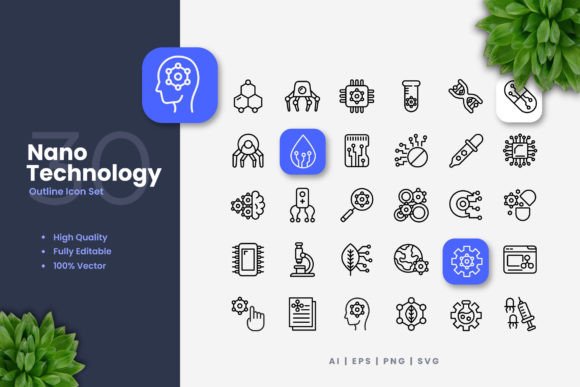Nano Technology Icons – Clean Graphics for Handmade Creations