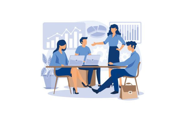 Office Workers Study Infographics - Modern Graphics for Commercial Use