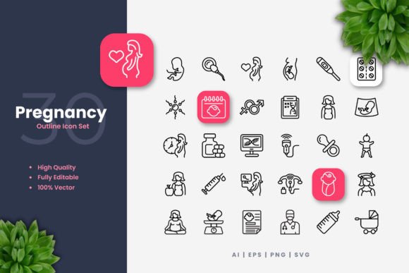 Pregnancy Icons Graphic Design Asset