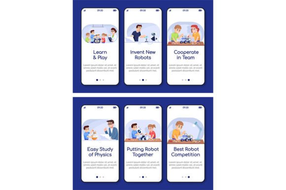Robotics Courses for Kids Mobile App Graphics