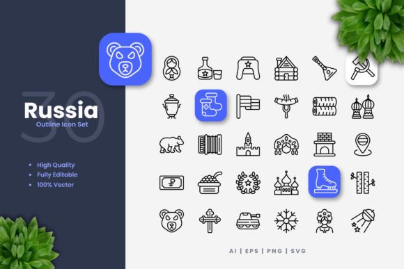 Russian Icons – Clean Graphics for Modern Web Design