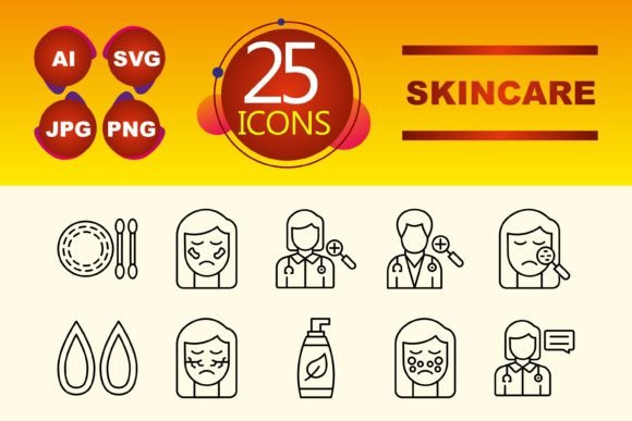 Skincare Graphics: Icons for Modern Web and Editorial Design