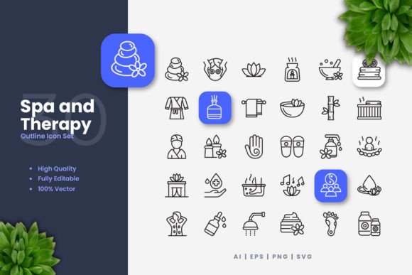 Spa and Therapy Icons for Local Business Branding