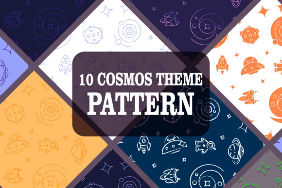 Space Exploration Abstract Pattern Set for Graphic Templates
