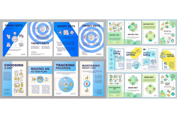 Trendy Diets Brochure Template Set for Graphic Templates