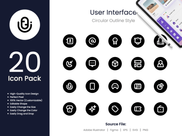 User Interface Icons Spot Circular Review