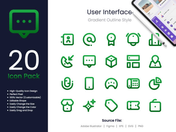 User Interface Icons Spot Gradient for Graphics and Ux And Ui Kits